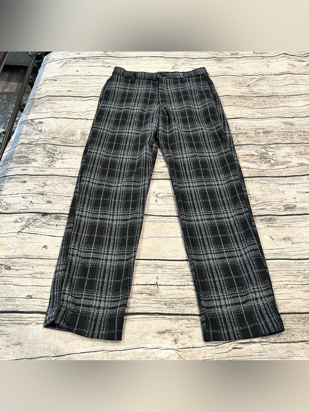 Lee Straight Leg Black and Gray Plaid Dress Pants Women’s Size 8